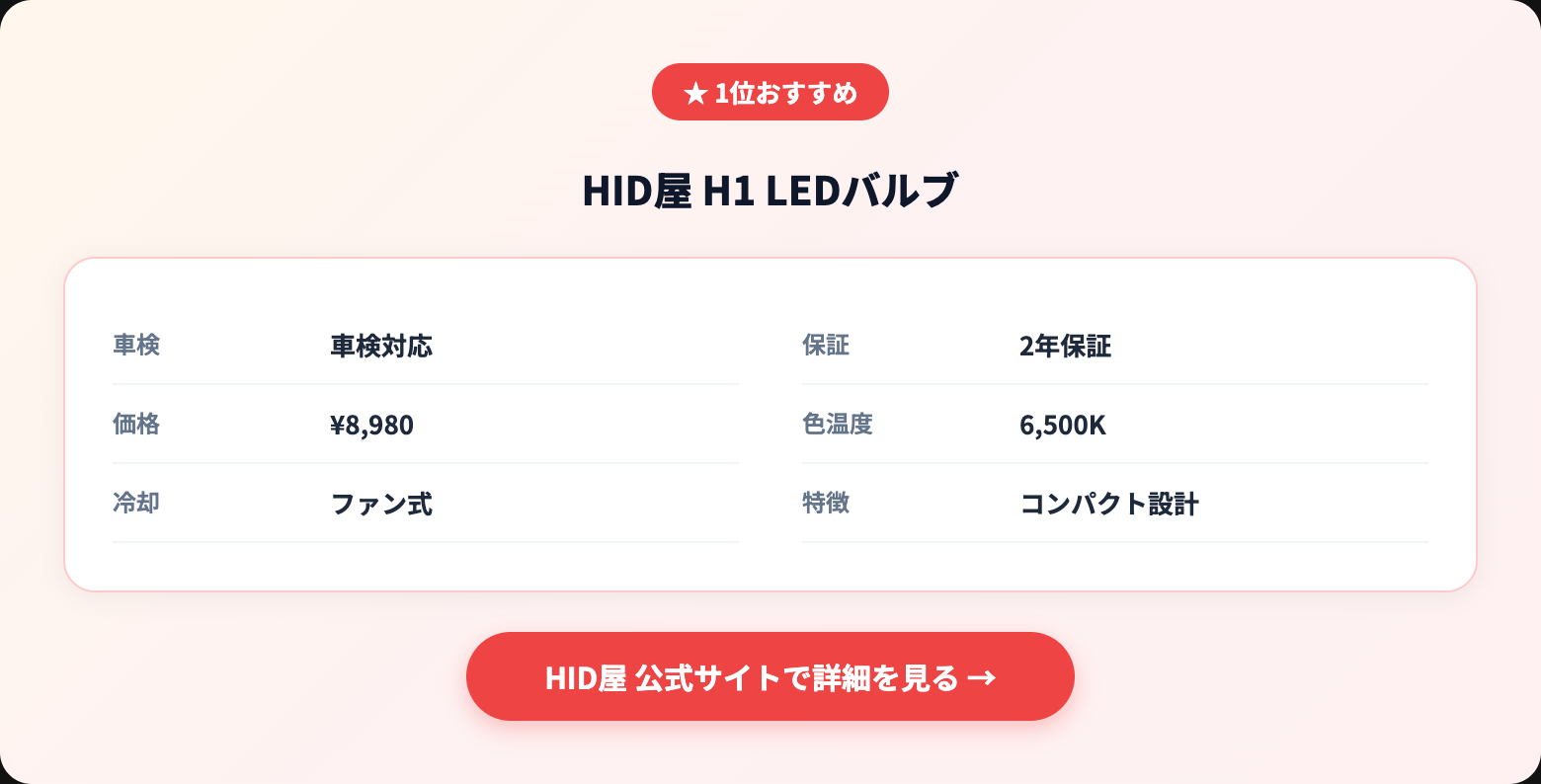 H1 LEDバルブおすすめ5選｜交換方法・選び方・車検対応モデルを徹底比較【2026年】 recommended specs